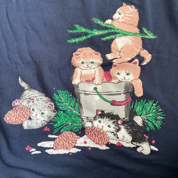 Vintage plus size sweater/dress/sleepwear with cats - Picture 2 of 4